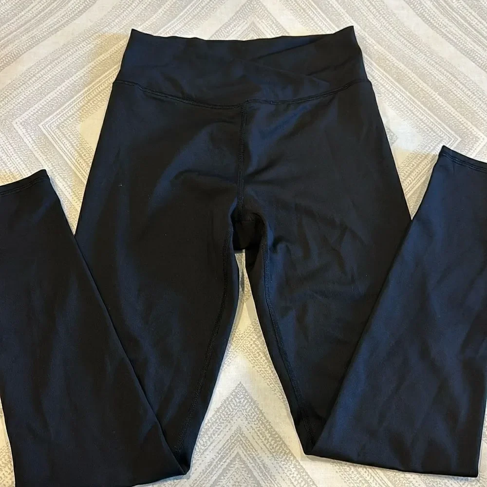 Gap Teen Black Dipped Waist Full Length Leggings, Size 14-16
